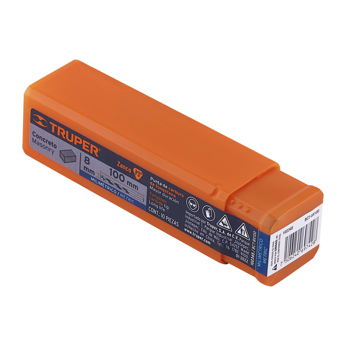 Broca para concreto 8 x 100 mm, TRUPER, Truper, SKU 102345 — vista 2