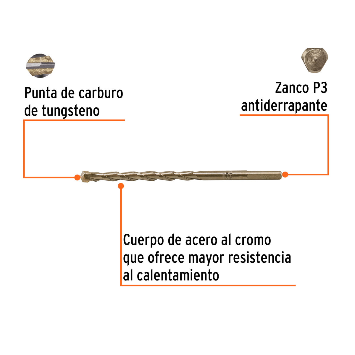 Broca para concreto 8 x 150 mm, TRUPER, Truper, SKU 102346 — vista 3