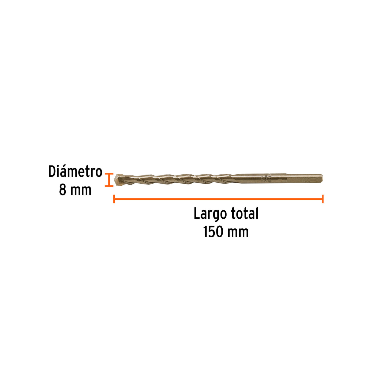 Broca para concreto 8 x 150 mm, TRUPER, Truper, SKU 102346 — vista 4
