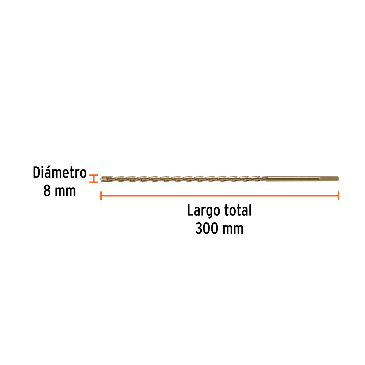 Broca para concreto 8 x 300 mm, TRUPER, Truper, SKU 102347 — vista 4