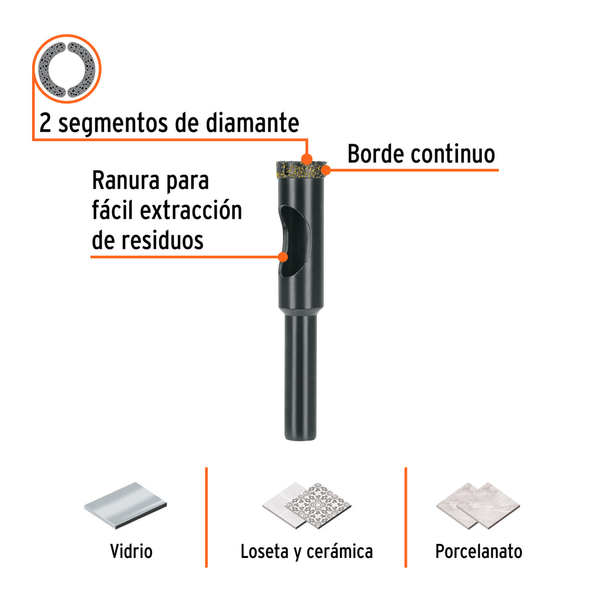 Broca diamantada 1/2' (13 mm), TRUPER, Truper, SKU 103435 — vista 3