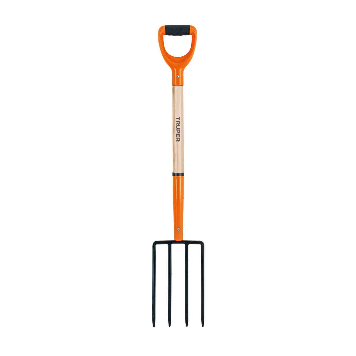 Bieldo para jardín, 4 dientes cuadrados, mango 29', puño 'Y', Truper, SKU 101540