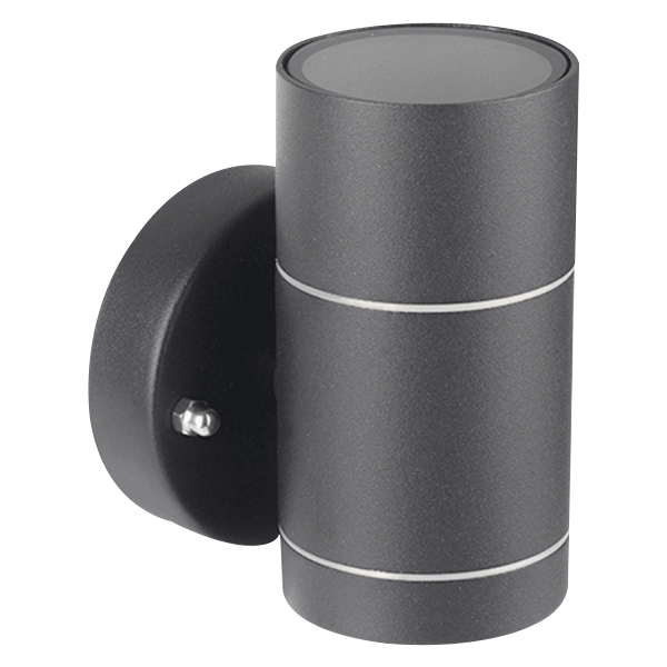 LUMINARIO MURO EXTERIOR CUBIERTO 127V GU10 CARCAZA GRIS
