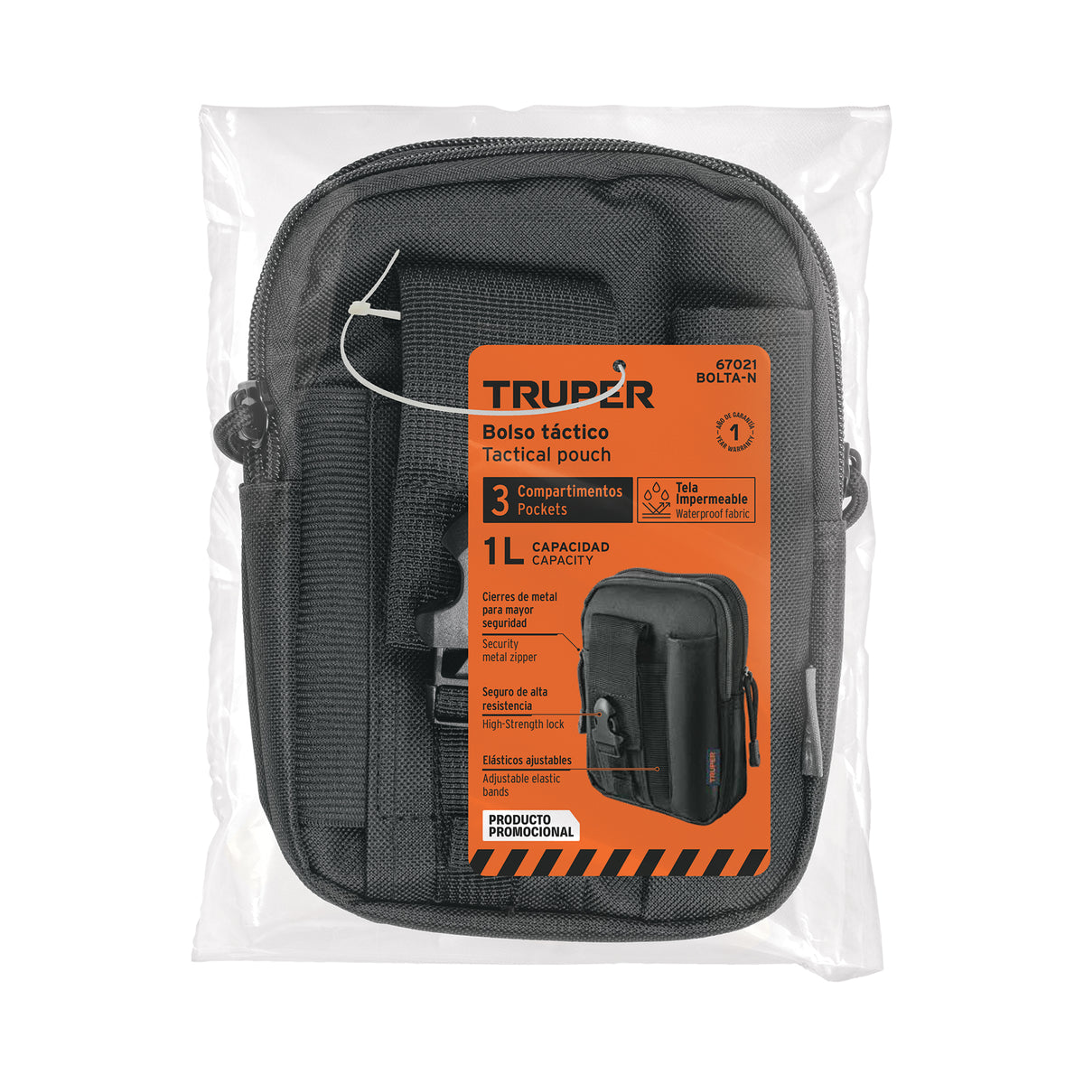 Bolso táctico negro para cinturón, TRUPER — foto oficial 2