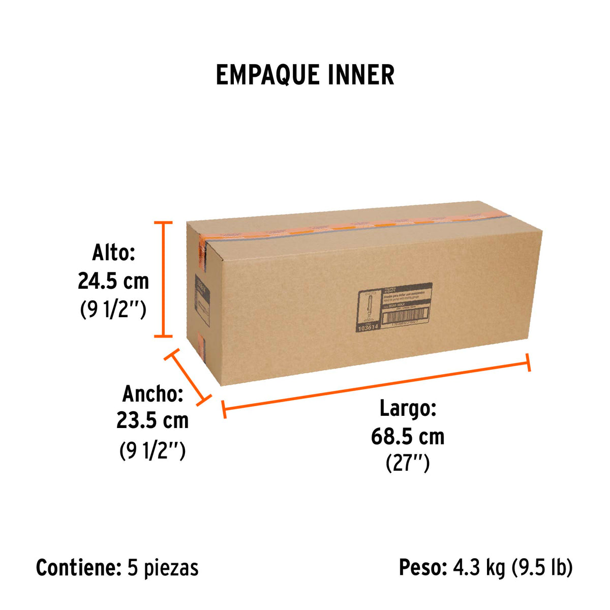 Bomba manual con manómetro, 120 PSI, TRUPER EXPERT, Expert, SKU 103614 — vista 6