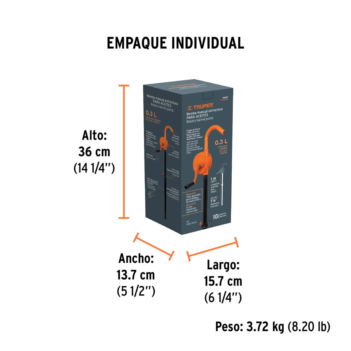 Bomba extractora de aceites con manivela, TRUPER, Truper, SKU 10067 — vista 5