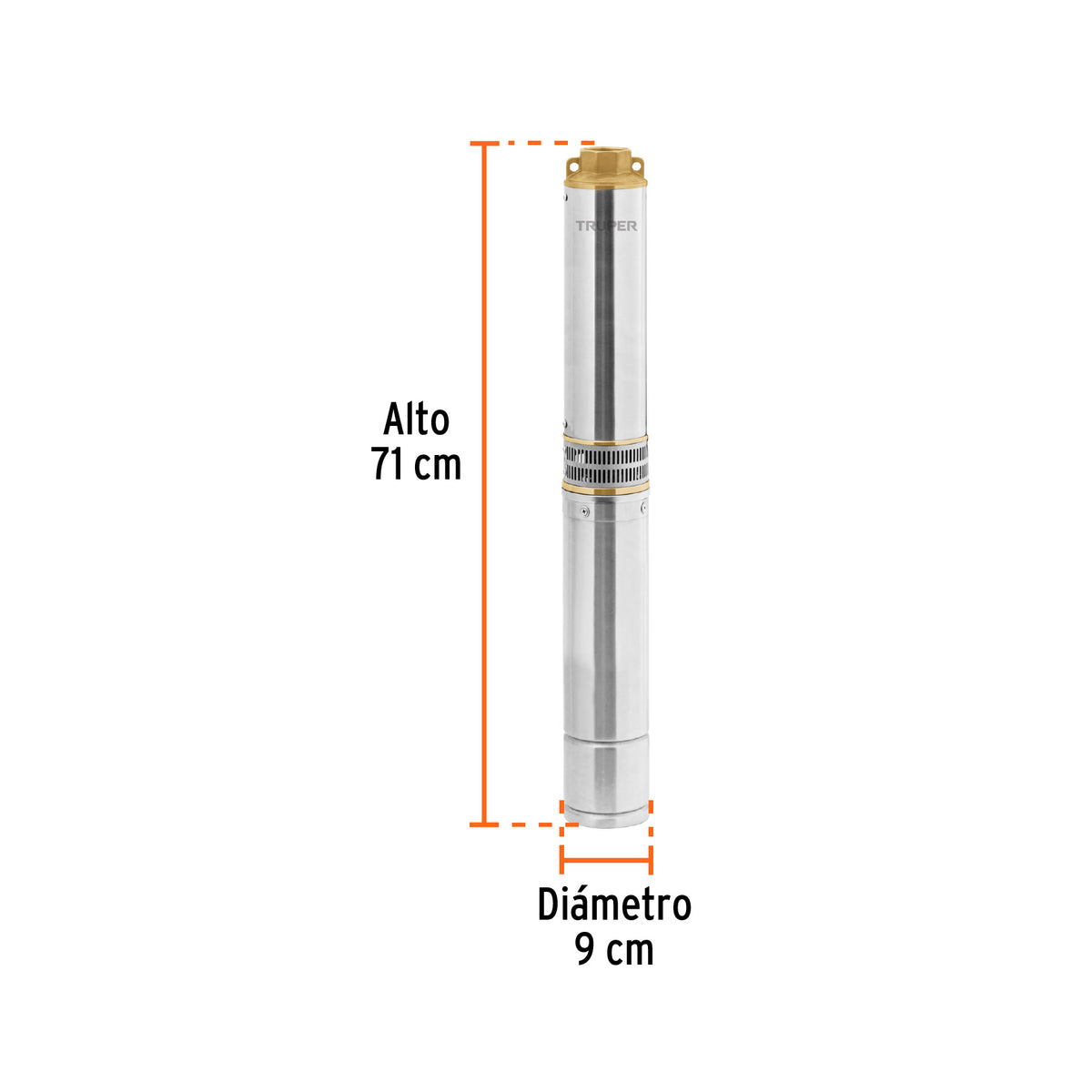 Bomba sumergible tipo bala 4', 1HP,uso agrícola, 220V,TRUPER, Truper, SKU 102975 — vista 4