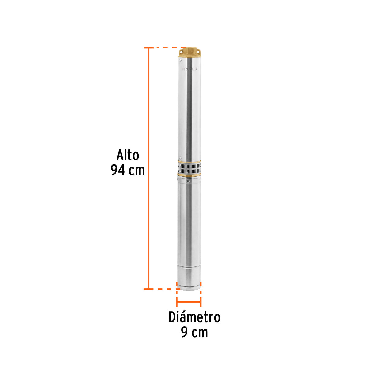 Bomba sumergible tipo bala 4', 2HP,uso agrícola, 220V,TRUPER, Truper, SKU 102977 — vista 4