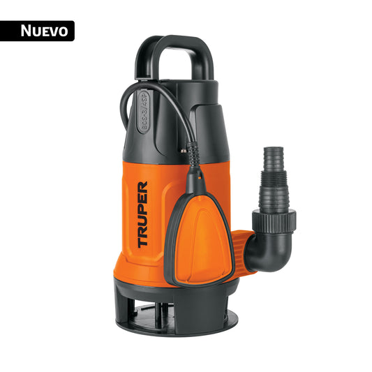 Bomba sumergible plástica, 3/4 HP para agua sucia, TRUPER — foto oficial 1