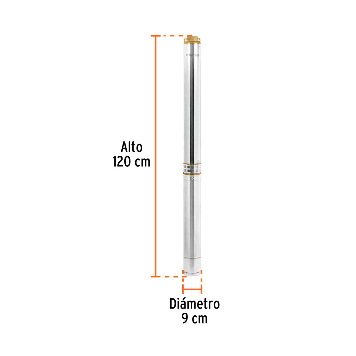 Bomba sumergible tipo bala 4', 3HP,uso agrícola, 220V,TRUPER, Truper, SKU 102978 — vista 4