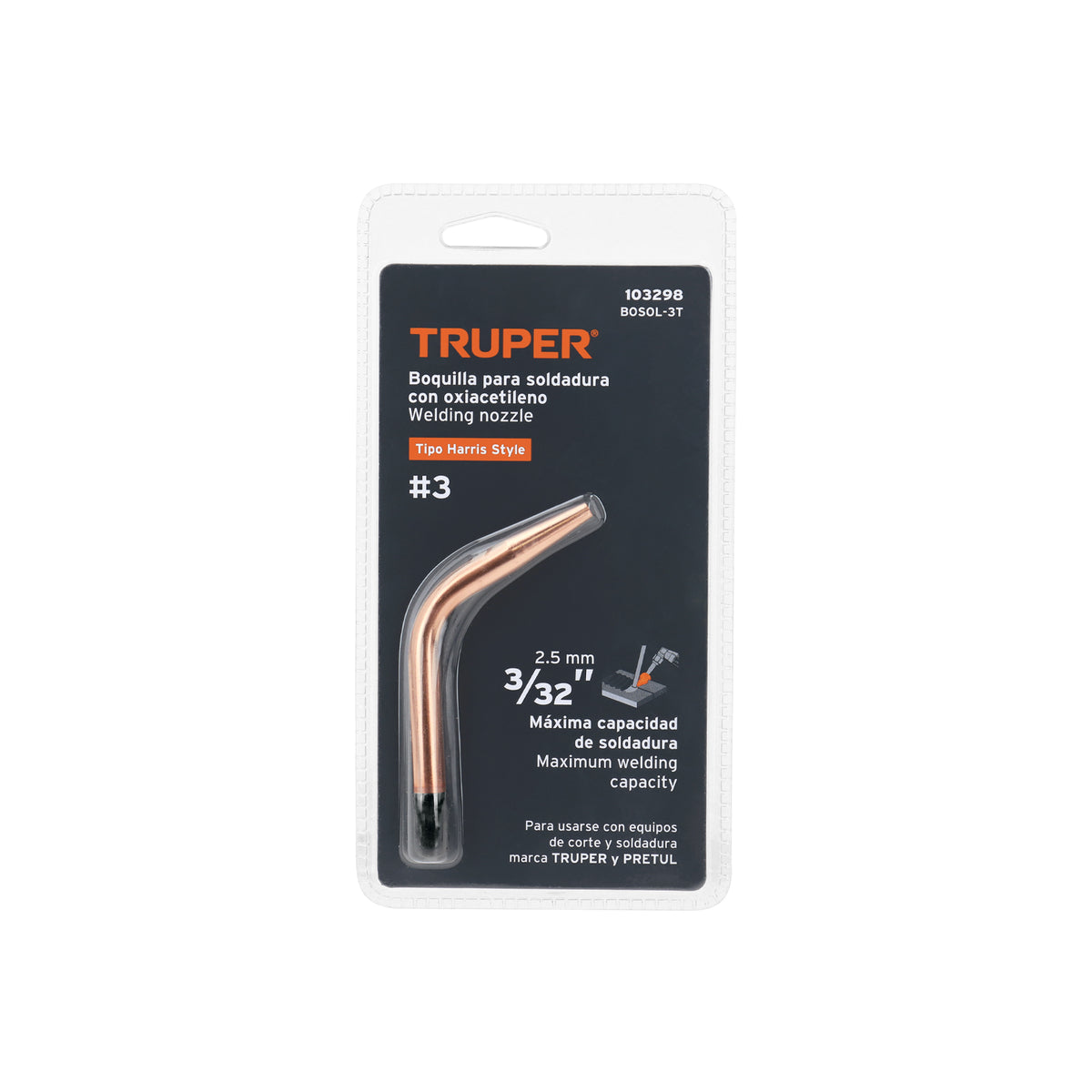 Boquilla #3 para soldar con acetileno, TRUPER, Truper, SKU 103298 — vista 2