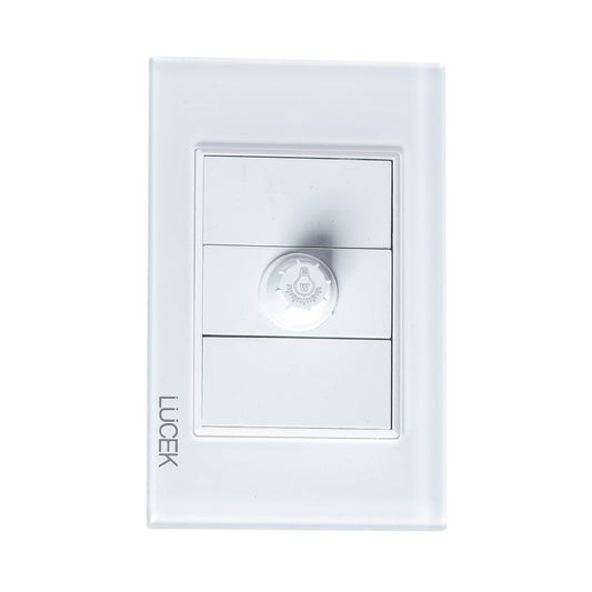 PLACA CON DIMMER CRISTAL BLANCO