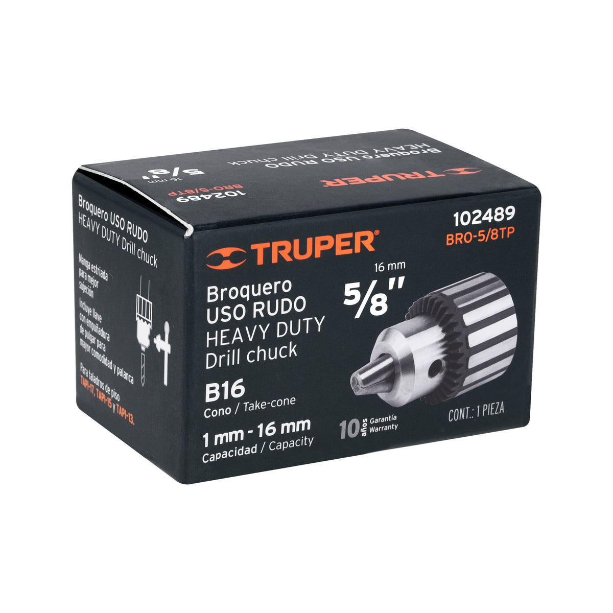Broquero 5/8' con llave para TAPI-13, 15 y 17,TRUPER — foto oficial 2