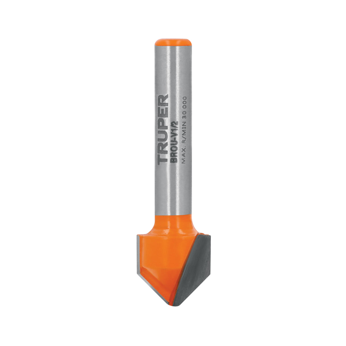Broca para router, corte en 'V', 1/2', TRUPER — foto oficial 1