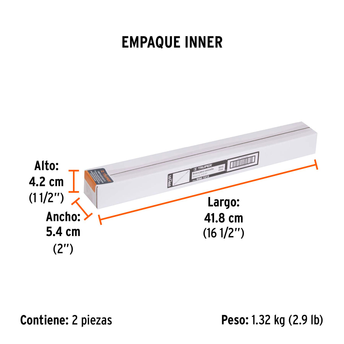 Broca SDS Max de 1 x 13', TRUPER, Truper, SKU 101460 — vista 6