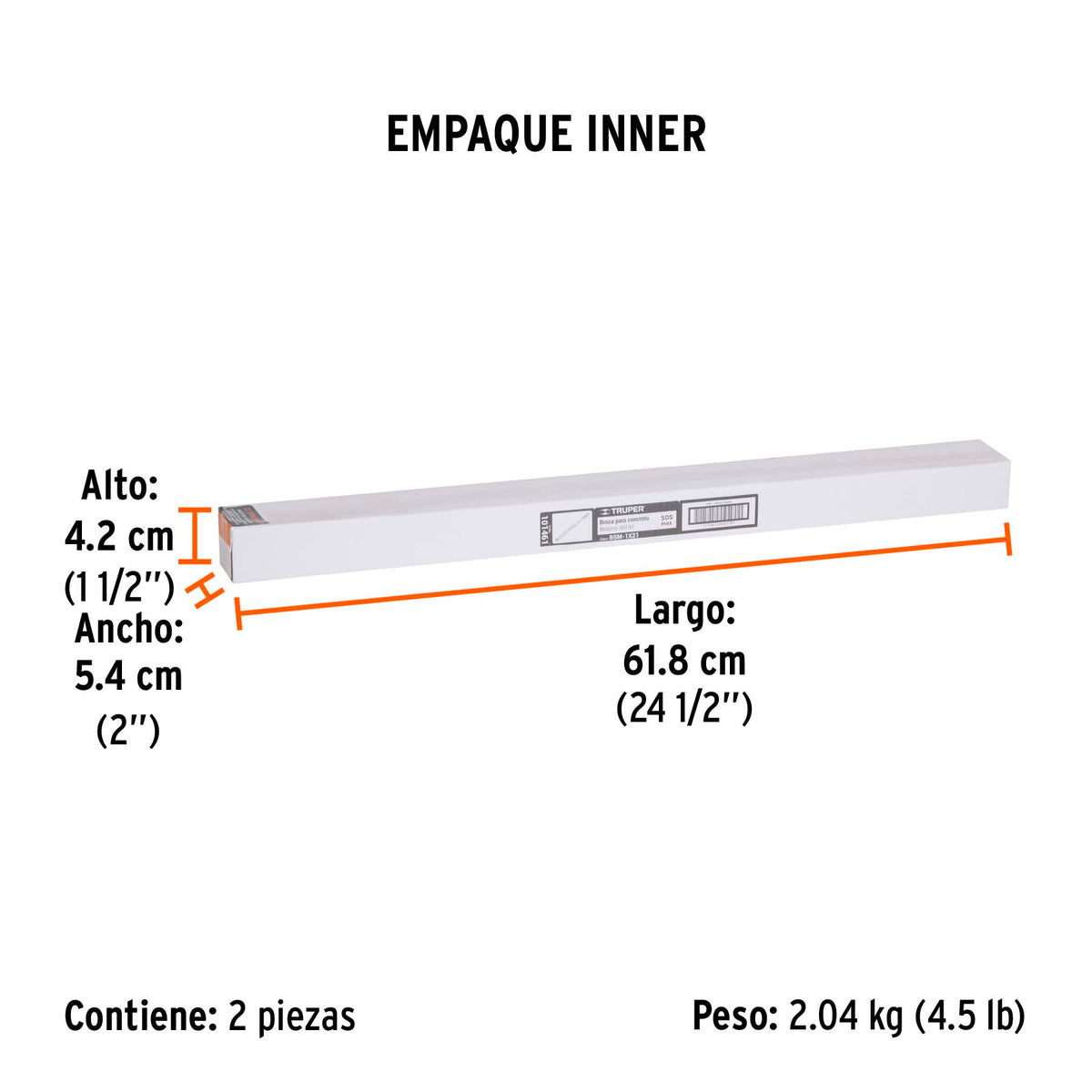 Broca SDS Max de 1 x 21', TRUPER, Truper, SKU 101461 — vista 6
