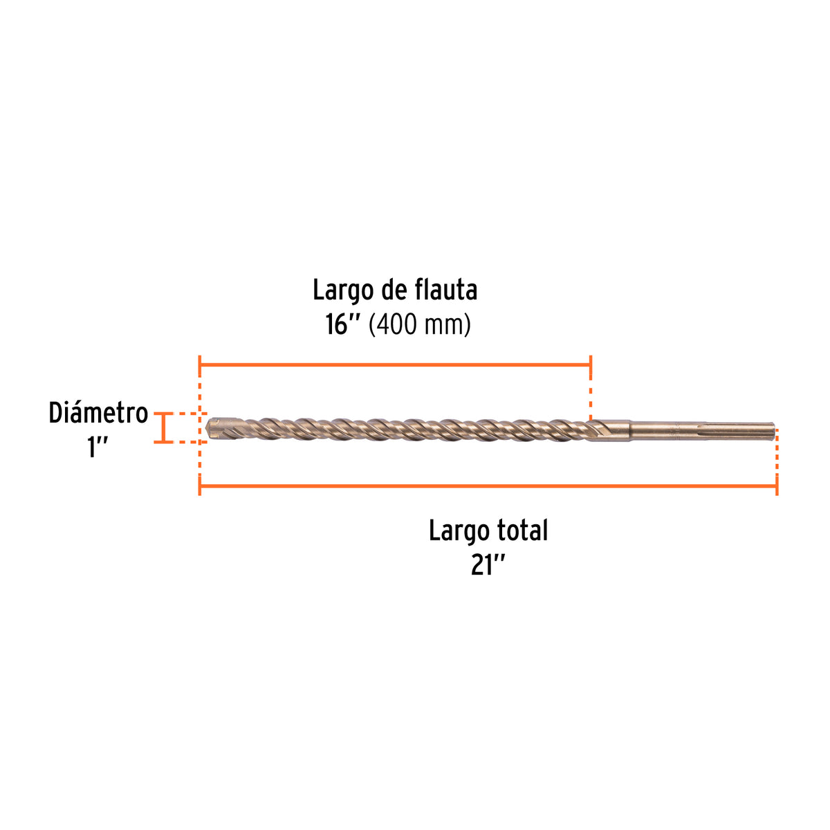 Broca SDS Max de 1 x 21', TRUPER, Truper, SKU 101461 — vista 3