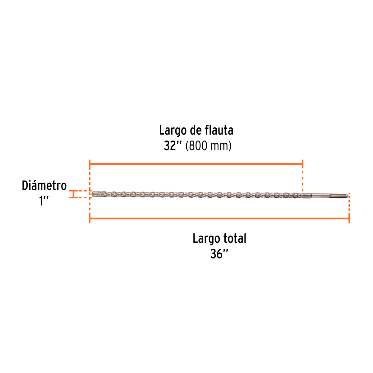 Broca SDS Max de 1 x 36', TRUPER, Truper, SKU 101462 — vista 3