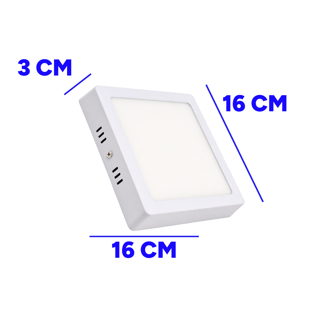 PANEL LED FAT SOBREPONER CUADRADO 12W 30K LUZ CÁLIDA CELED 4350LLI-PL012W500302