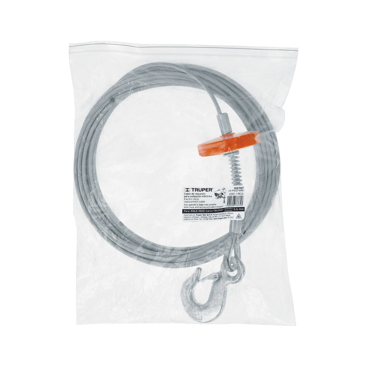 Cable de repuesto para polipasto eléctrico POLE-1000, TRUPER — foto oficial 2