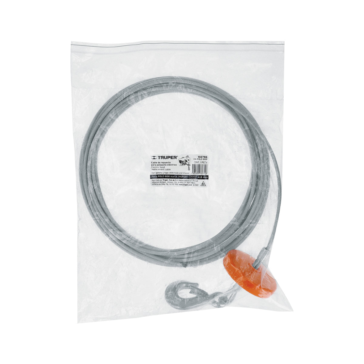 Cable de repuesto para polipasto eléctrico POLE-800, TRUPER — foto oficial 2