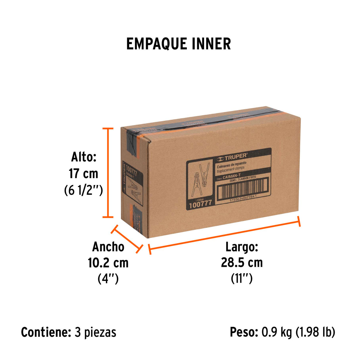 Blíster con 2 caimanes para cables pasa corriente, TRUPER, Truper, SKU 100777 — vista 6