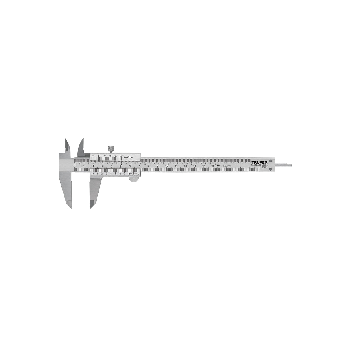 Calibrador vernier analógico 6' acero inox std y mm TRUPER — foto oficial 1