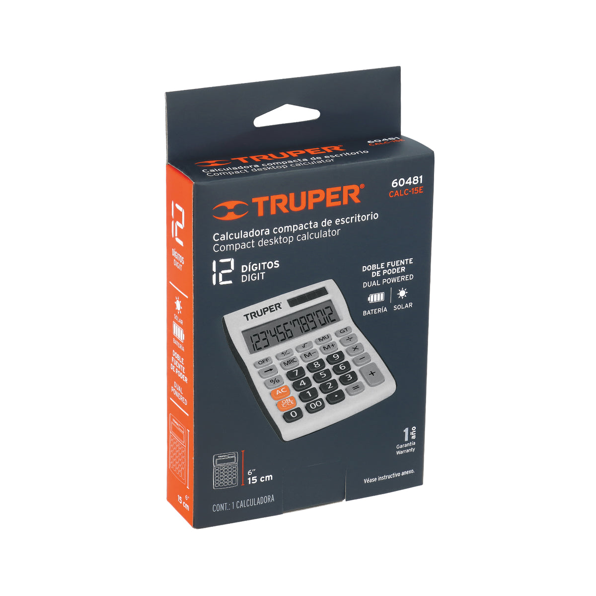Calculadora de escritorio 15 cm TRUPER — foto oficial 2
