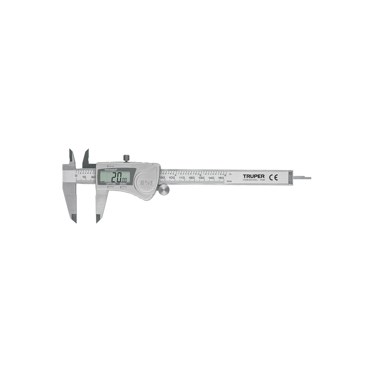 Calibrador vernier digital 6' acero inox std y mm TRUPER — foto oficial 1