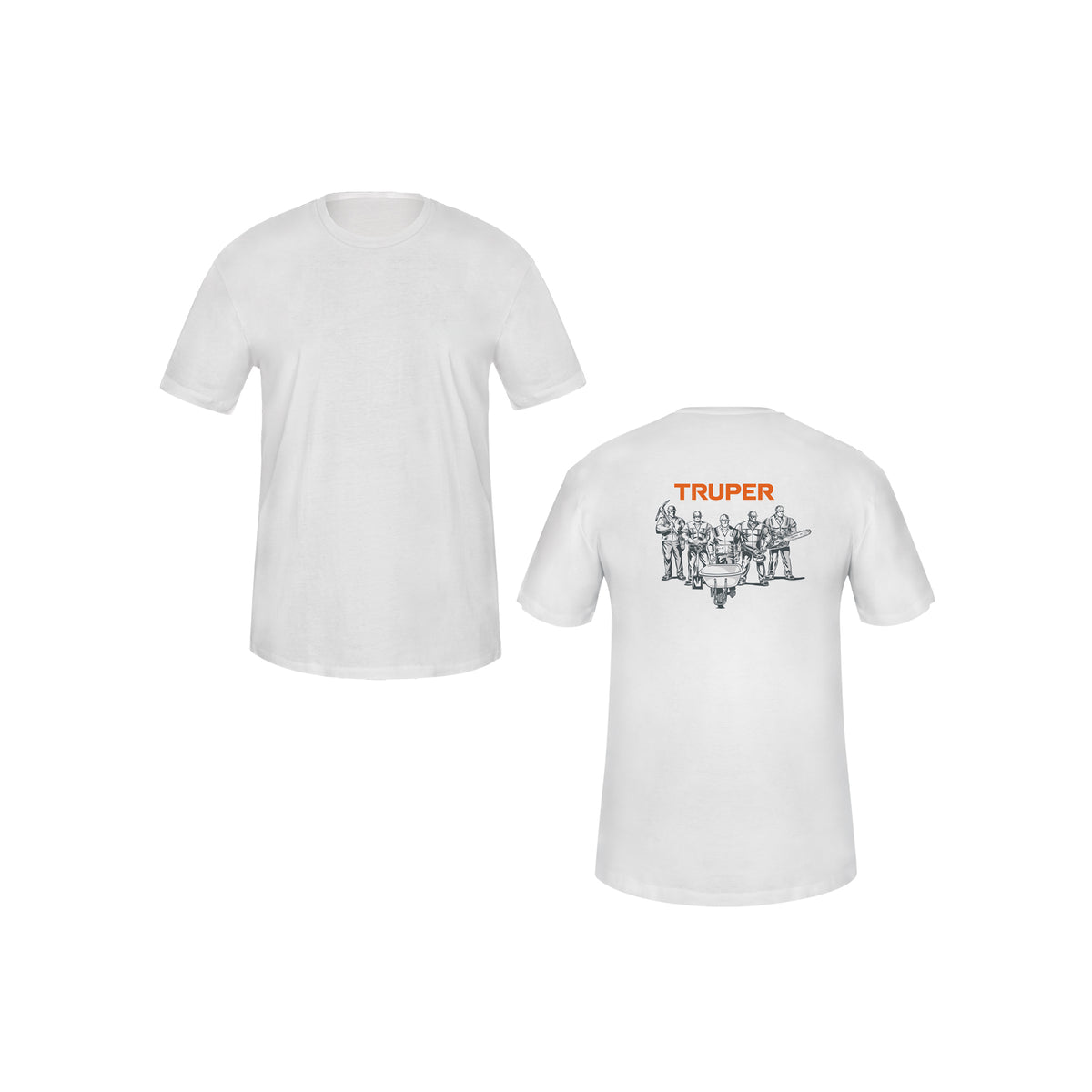 Playera cuello redondo para hombre blanca CH, TRUPER — foto oficial 1