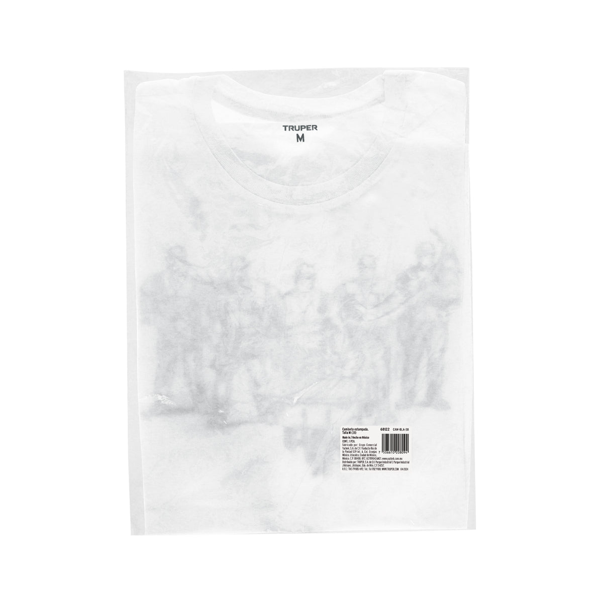 Playera cuello redondo para hombre blanca M, TRUPER — foto oficial 2