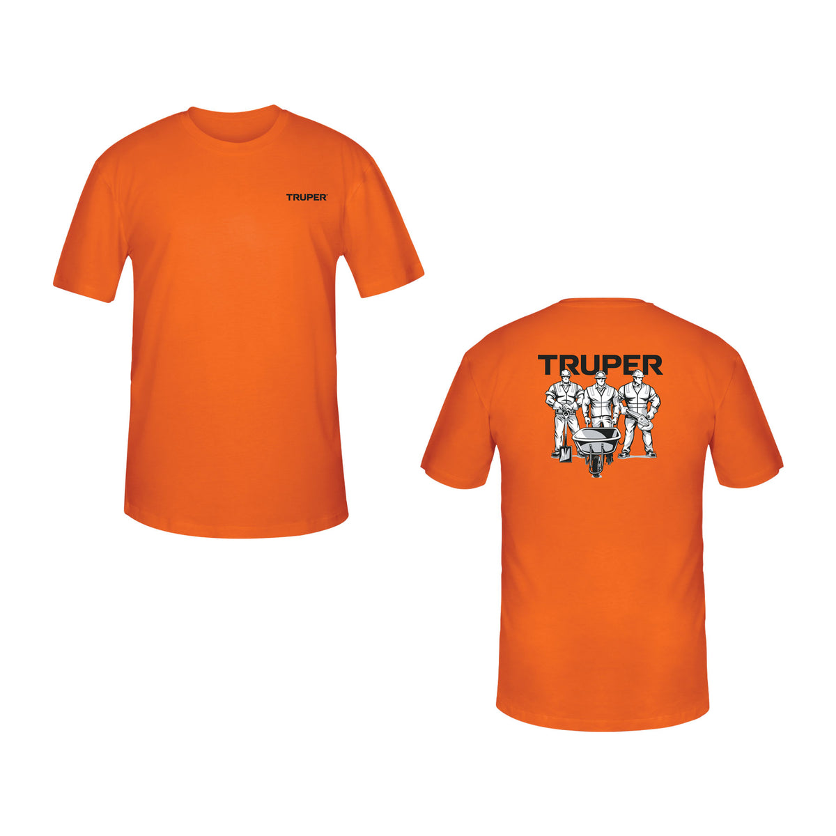 Playera cuello redondo para hombre naranja M, TRUPER — foto oficial 1