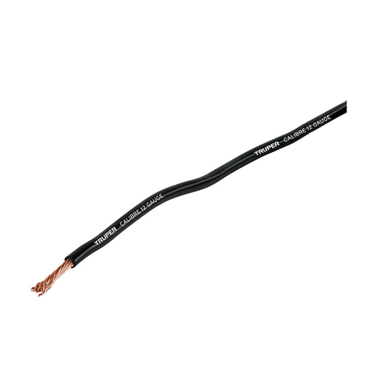 Carrete con 3.5 m de cable primario negro calibre 12, TRUPER, Truper, SKU 101115