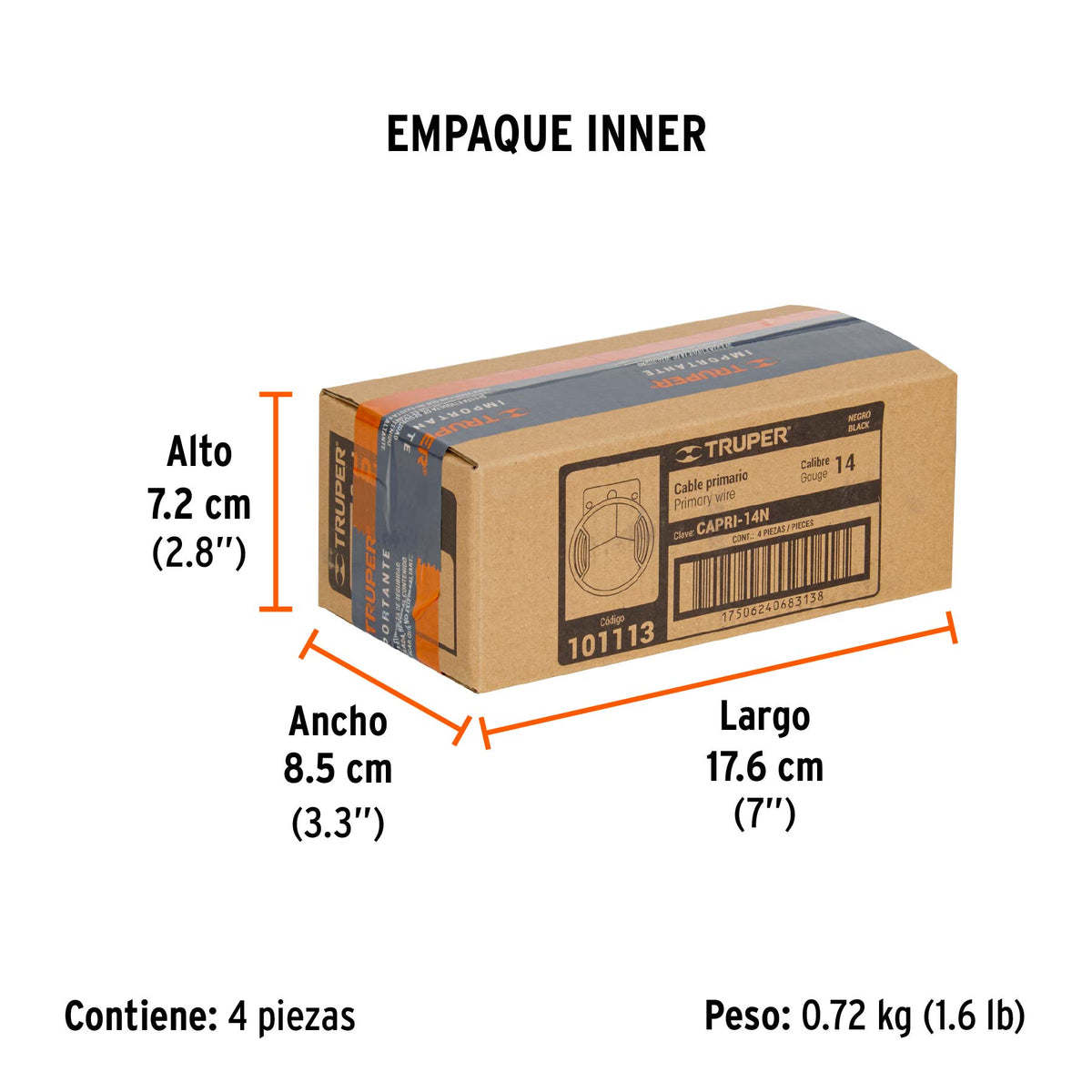 Carrete con 6 m de cable primario negro calibre 14, TRUPER, Truper, SKU 101113 — vista 6