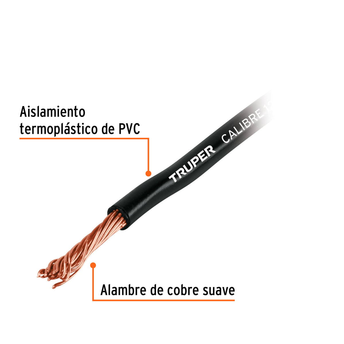 Carrete con 9 m de cable primario negro calibre 16, TRUPER, Truper, SKU 101122 — vista 3
