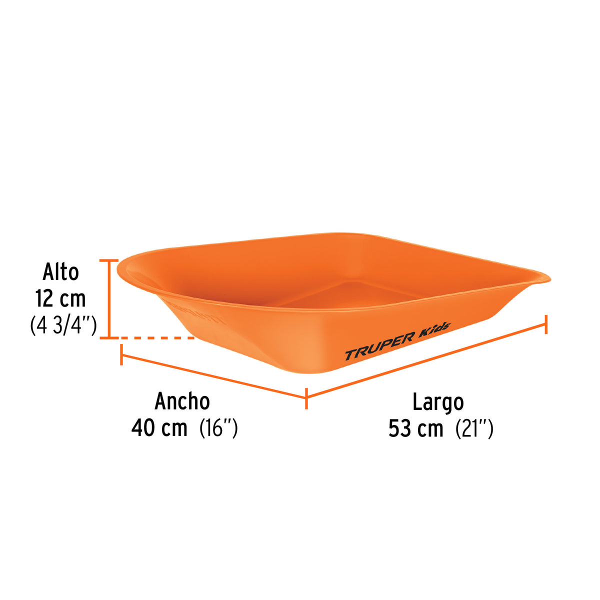 Carretilla para niños, concha metálica 54 x 40 cm, TRUPER, Truper, SKU 102996 — vista 4