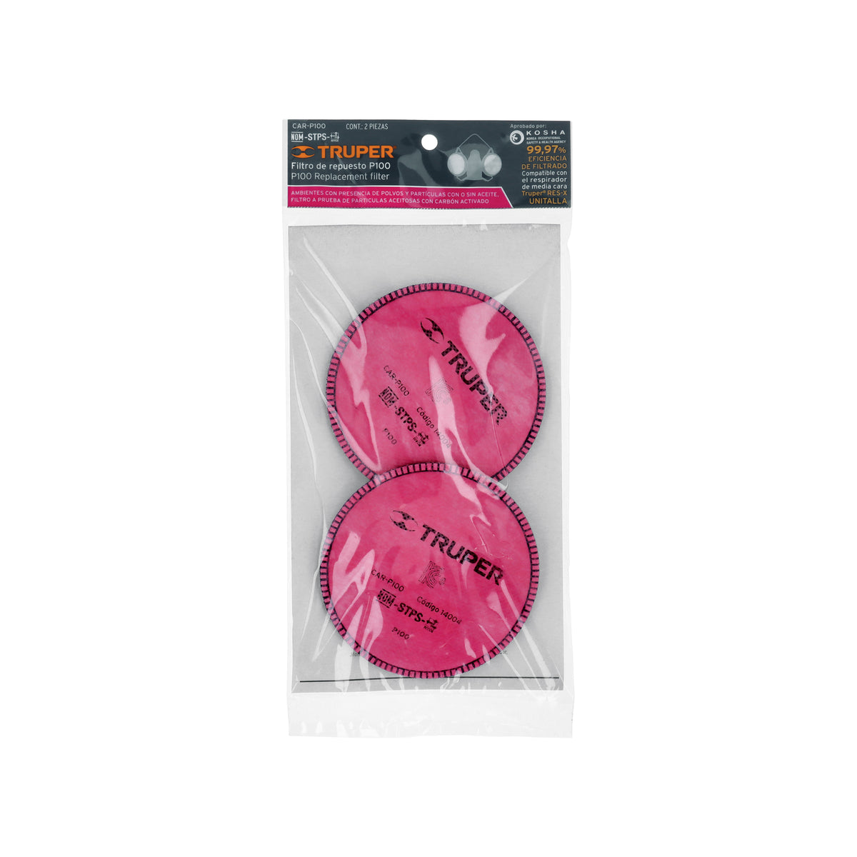 Bolsa con 2 filtros de repuesto R95 TRUPER — foto oficial 2