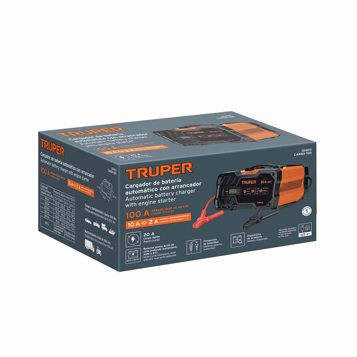 Cargador de baterías 20 A, arrancador de 100A, 12V/24V — foto oficial 2