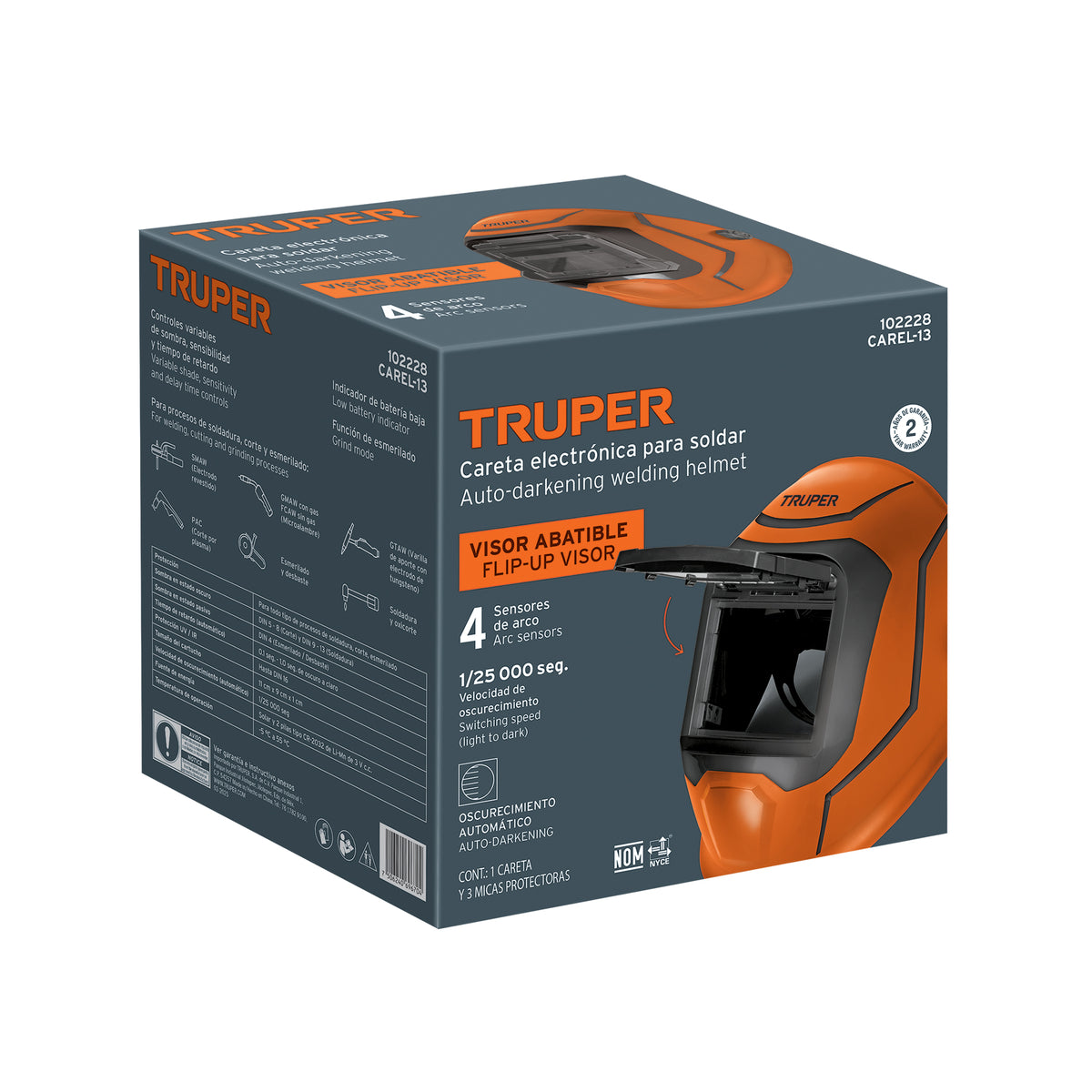 Careta electrónica para soldar, 9-13, panel digital, TRUPER — foto oficial 2