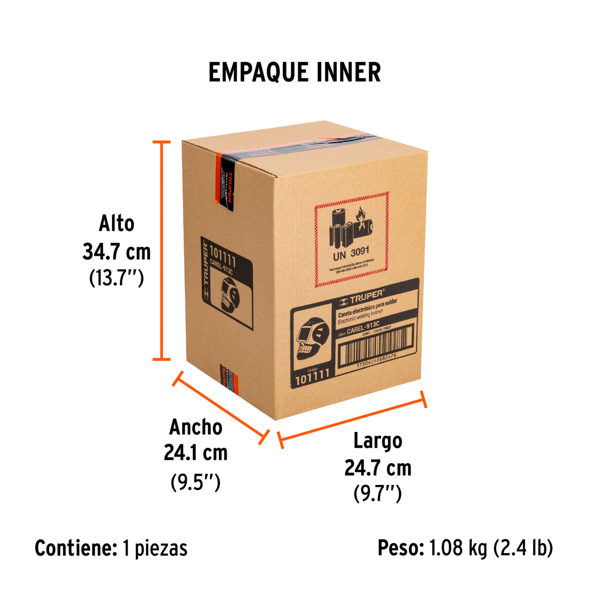 Careta electrónica para soldar sombra 9-13, calavera, TRUPER, Truper, SKU 101111 — vista 6
