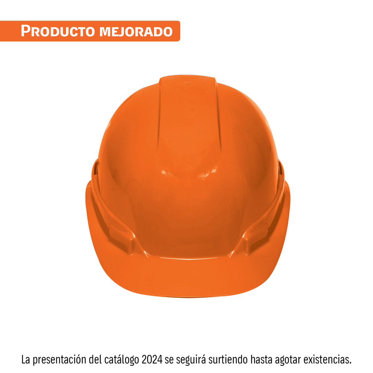 Casco de seguridad ventilado, ajuste de matraca, naranja — foto oficial 1