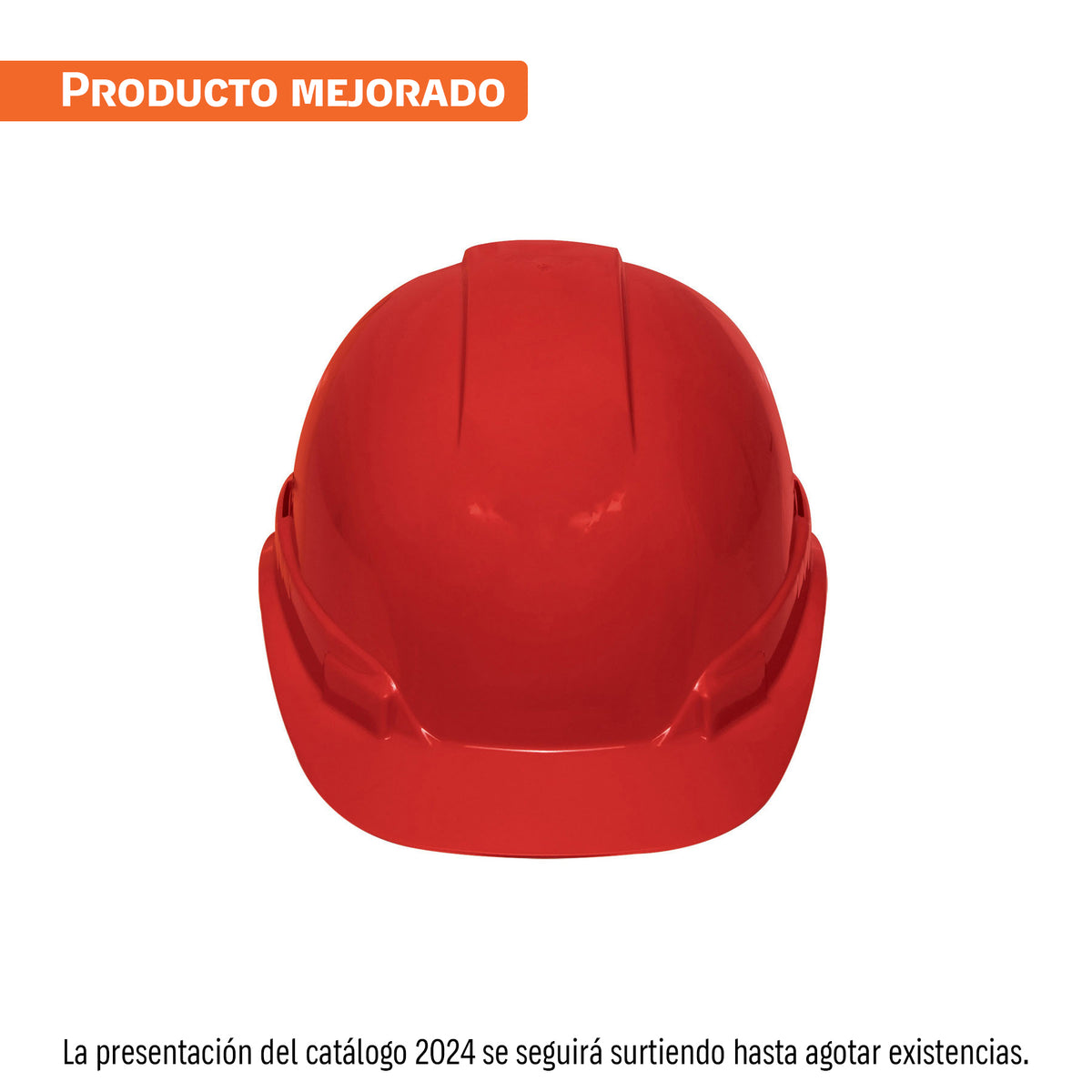 Casco de seguridad ventilado, ajuste de matraca, rojo — foto oficial 1