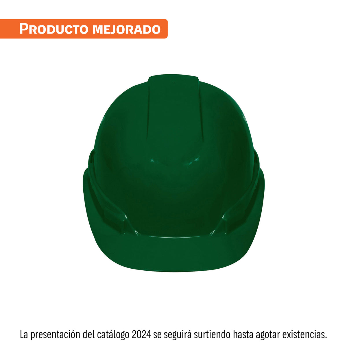 Casco de seguridad ventilado, ajuste de matraca, verde — foto oficial 1
