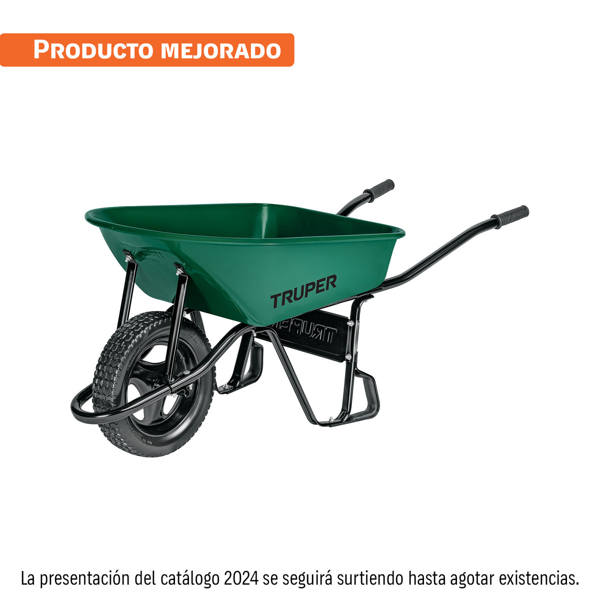 Carretilla 4.75 ft3 angosta, Imponchable, tubular, TRUPER, Truper, SKU 10253