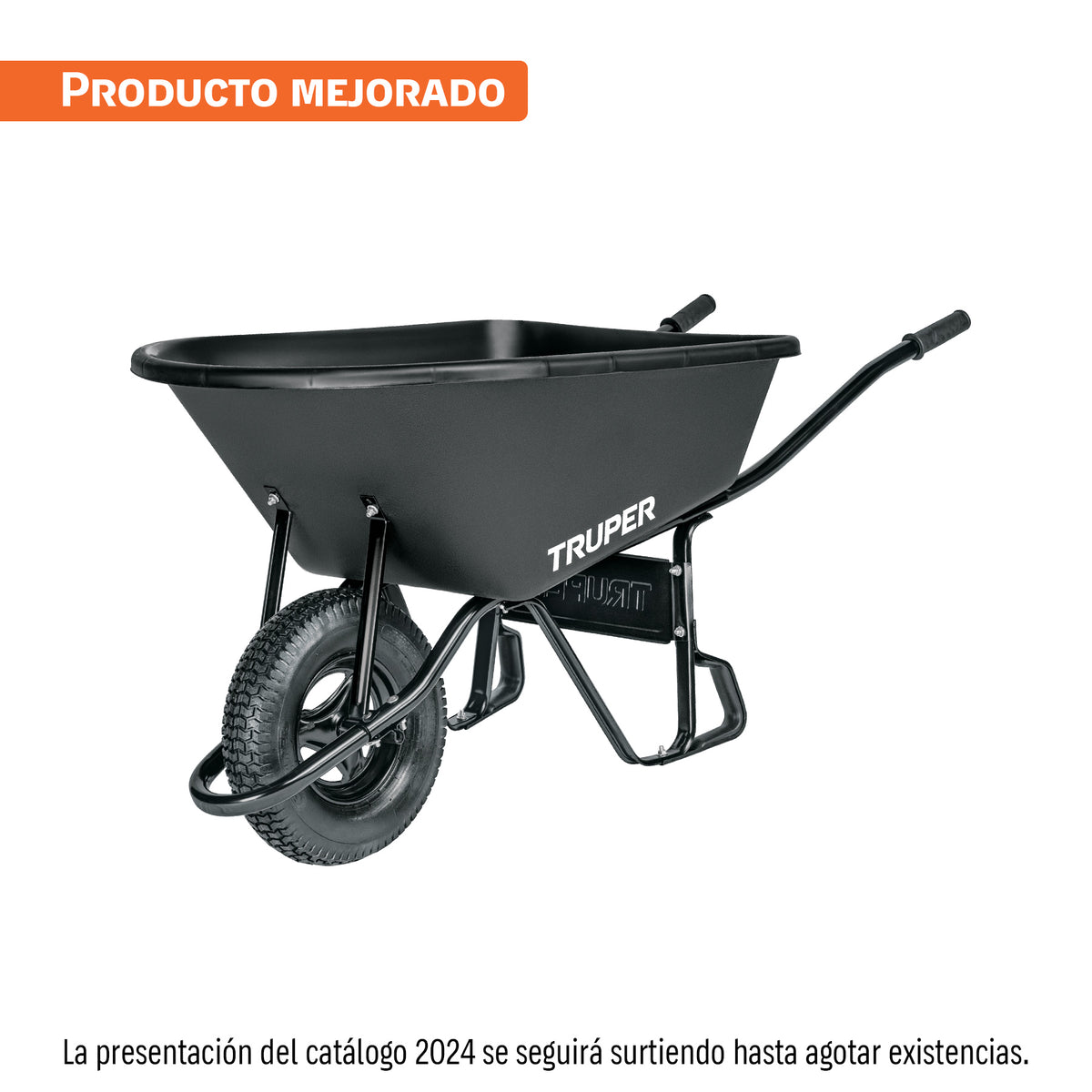 Carretilla concha plástica 6 ft3 Neumática bastidor tubular — foto oficial 1