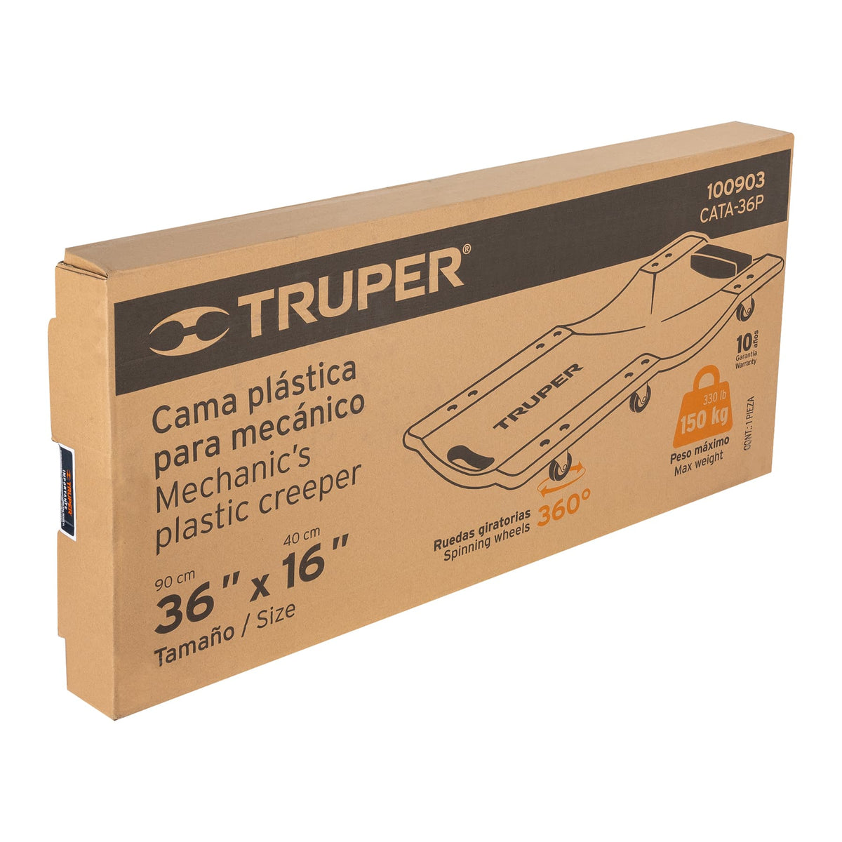 Cama de plástico 36' para mecánico, TRUPER, Truper, SKU 100903 — vista 2