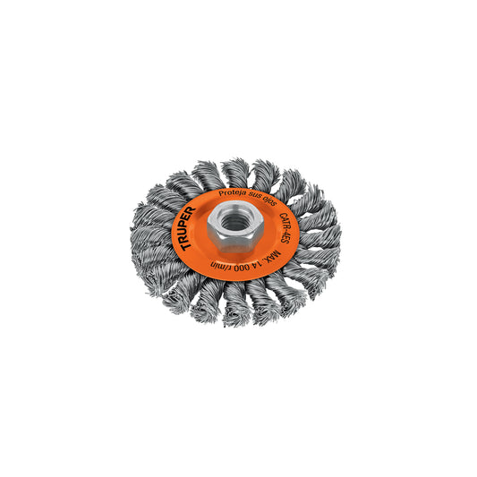 Carda circular 4' alambre trenzado eje 5/8'-11 TRUPER — foto oficial 1