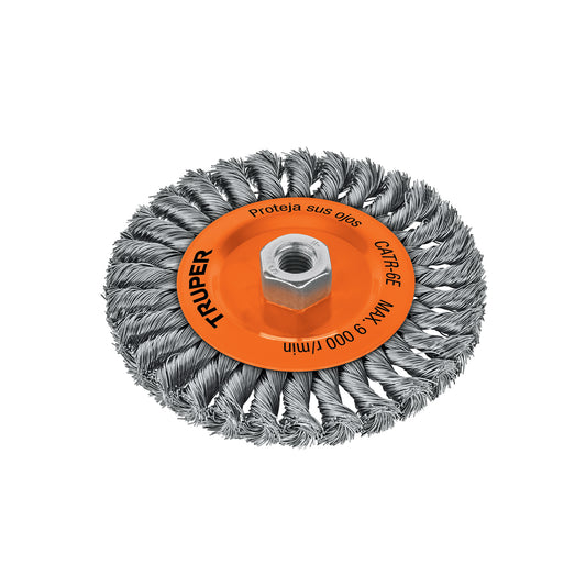 Carda circular 6' alambre trenzado eje 5/8'-11 TRUPER — foto oficial 1