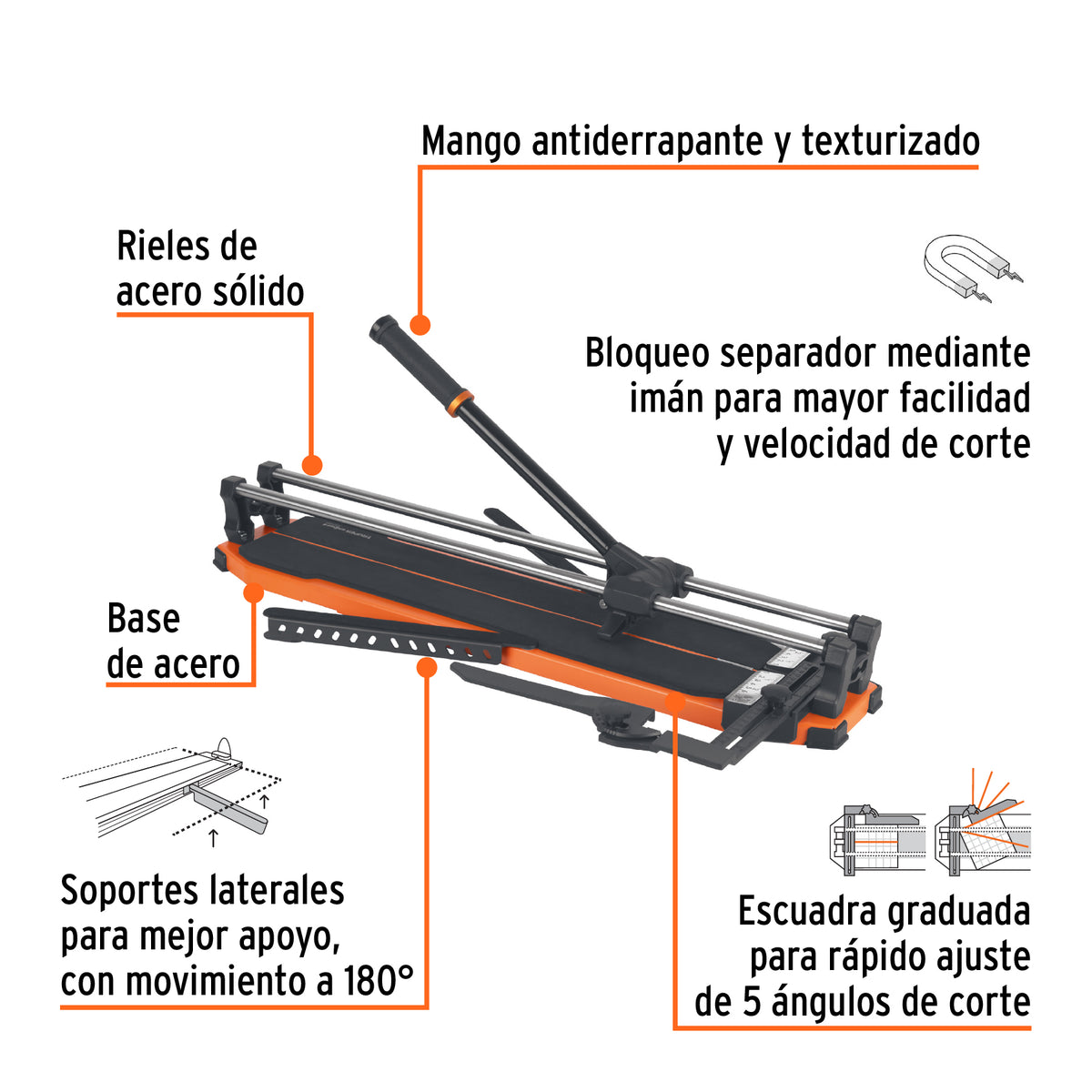 Cortador azulejo 25' (63cm) gran formato c/maletín, EXPERT, Expert, SKU 100885 — vista 3