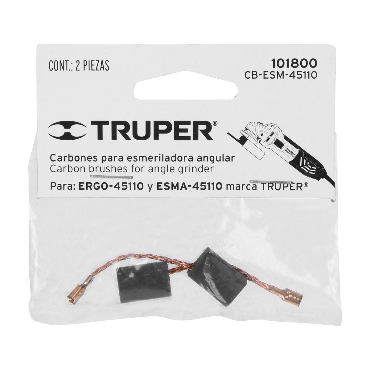 Bolsa con 2 carbones de repuesto para ESM-45110, TRUPER — foto oficial 2
